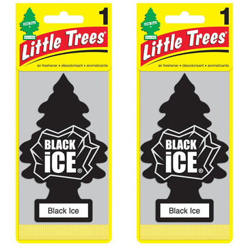 2 Pack x Little Trees Air Freshener - Black ice